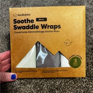 KeaBabies Soothe Wren Swaddle Wraps - Neutral 3-Pack 0-3 months